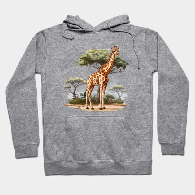 Watercolor Giraffe Hoodie by zooleisurelife